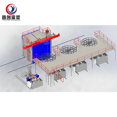 satın al Multi-arm rotomolding machine for water tank manufacturing online manufacture