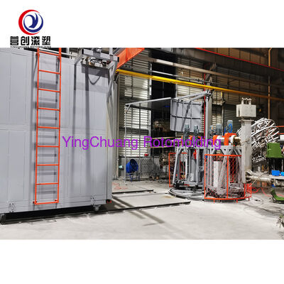 YINGCHUANG Bağımsız Endüstriyel PLC LLDPE Plastik Kovlar ve Su Tankları için Büyük İzole Fırınlı İki Eksenli Şatöl Rotomolding Makinesi