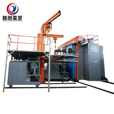 Su tankları üretimi için çoklu kollu rotomoulding makinesi 17m*11m*53m 220V 380V 440V