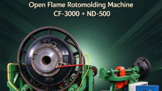 Yingchuang CF-3000 ve ND-500 Açık Alev Rotomolding Seti | Dolu Su Deposu ve Kapağı için Uyumlu Makineler